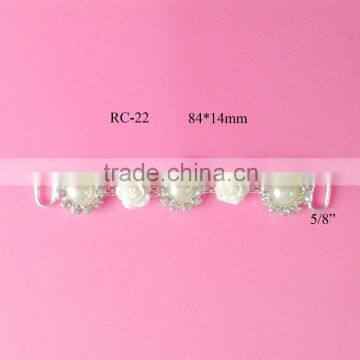 Stock hot selling resin pearl rhinestone connector for headband/hairwear(RC-22)