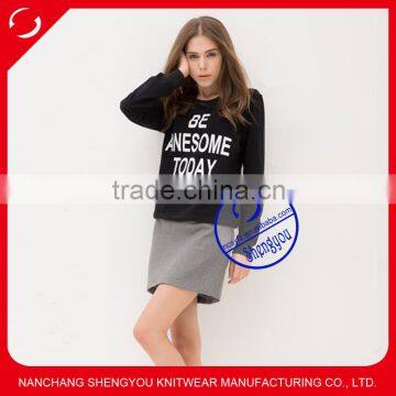 high quality fashion custom womens printed sweatshirt wholesale clothing