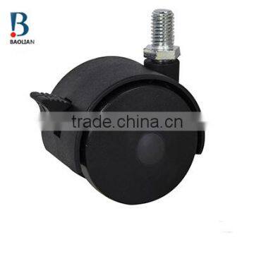 2016 Newly-designed 2-inch Black Thread Stem Nylon Swivel Rivet Caster Wheels With Brake Quality Choice photo-3