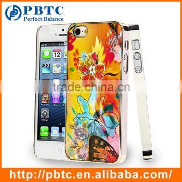 Set Screen Protector And Case For Iphone 5 , Beautiful Aluminium Flower Case