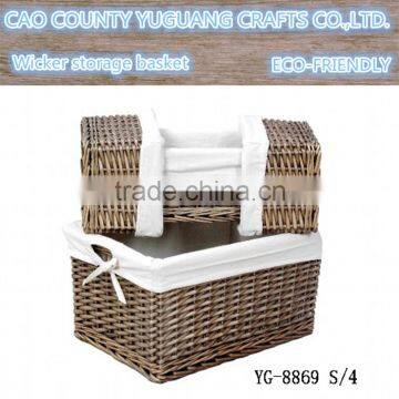 100% Handmade Woven Wicker Storage Basket Eco-friendly