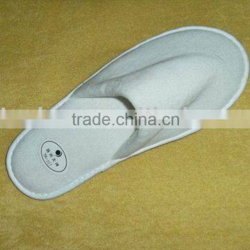 white velour fabric hotel slipper