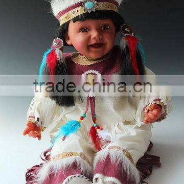 22'' vinyl face doll Silicon Native Indian Doll