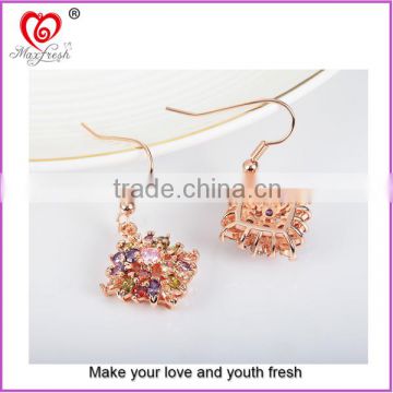 2015 Hot sales gold plated crystal earring set rose gold plated crystal earring