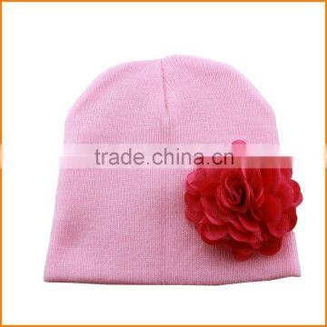 Autumn Korean Hand Knitted Children's Hats Satin Mesh Flower Baby Baby Hat MZ054 photo-5