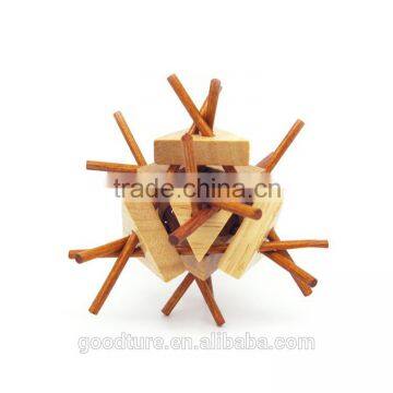 2015 Hot Sale Wooden IQ Intelligent Puzzle Magic Puzzle Kongming Lock Brain Teaser Model Number GAD1088