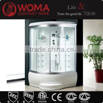 2016 glass whirlpool steam shower room with large size acrylic bathtub with tub