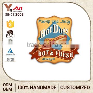 New Pattern Wall Art Iron Wall Hanging Plaque Panels Hot-dogs Signs