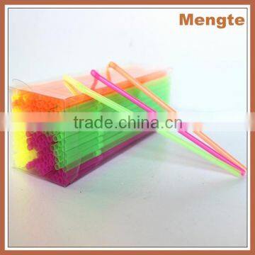 Mengte High Quality Neon Plastic Drinks drinking straw