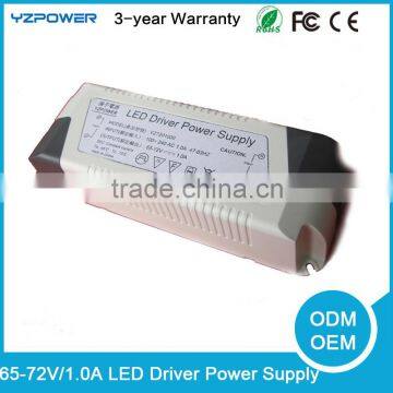 65-72V 1A Switch mode power adapter/charger/transformer AC/DC 100-240V power supply