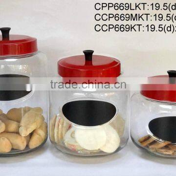 Glass cookie jar with chalkboard (CCP669KT)