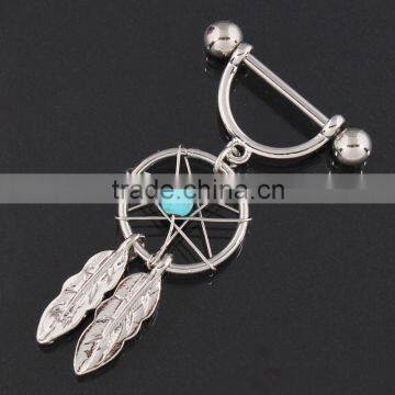 Dream Catcher Nipple Ring Barbell Bar photo-3