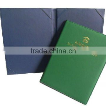 pu leather school pad folio certificate holder