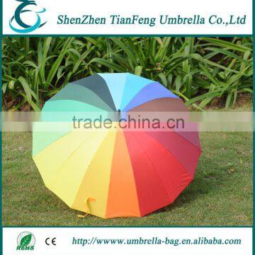 2015 new products fashion promotional metal shaft rainbow umbrella