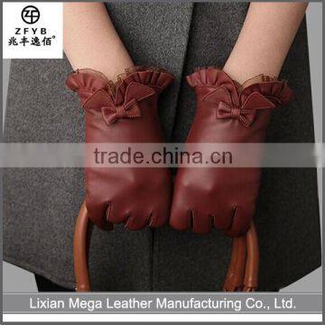 China wholesale Ladies Red Leather Glove