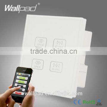 Androd/IOS 4 Gang Curtain Switch Wallpad White Glass Wireless Touch WIFI Controlled Double Curtain Window Blinder Power Switch                        
                                                Quality Choice