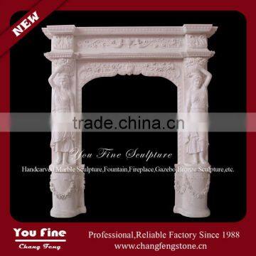 Natural Hand Carved Marble Door Surround For Sale