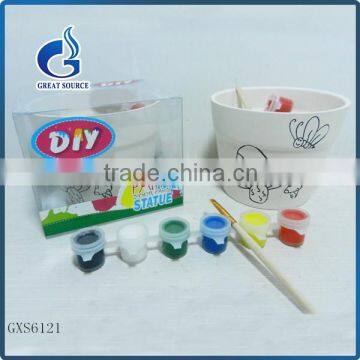 cheap kid's gift nontoxic diy ceramic flower pot paint sets DIY painting sets