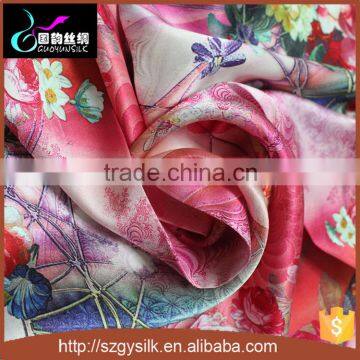 custom design digital printed 100% pure silk fabric