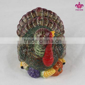 customized design ceramic storage jar,ceramic turkey shaped cookie jar