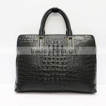 New Men's Briefcase Crocodile Grain Bag Black PU Leather Briefcase photo-3