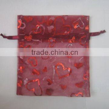 HOT SALE Red Printed Organza Gift Bag