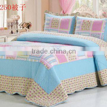 cotton fabric luxury patchwork 3pcs bedspead set