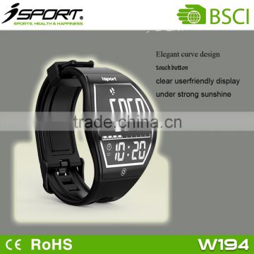 Popular Curved Huge e-ink touch screen Pedometer watch