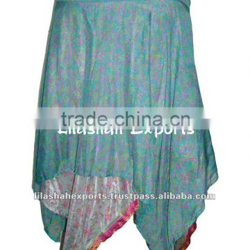 2108 Silk sari Diamond Skirt jupsy skirts boho indian pants yoga indian pants Vintage Garments 100%Vintage Silk Sari Skirts