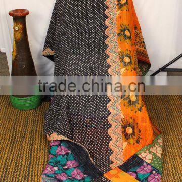 indian tribal quilts indian sari quilts 100% cotton patchwork kantha quilts