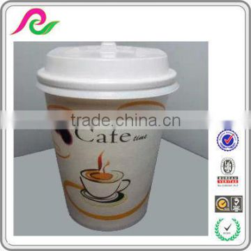 custom printed single wall PE coffee paper cup design with lip