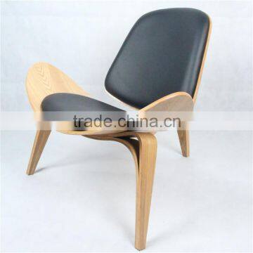 Royal Decor Furniture Plywood Lounge Shell Chair With Leather Cushion photo-3