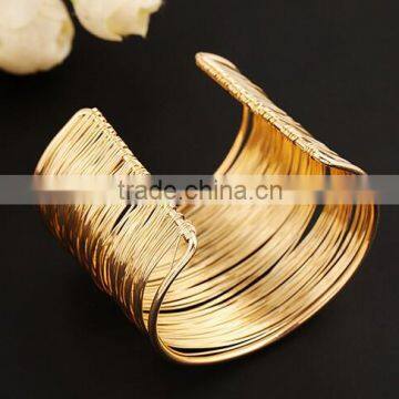 Punk Women Ladies Gold Silver Hollow Open Wide Bangle Cuff Jewellery Bracelet photo-3
