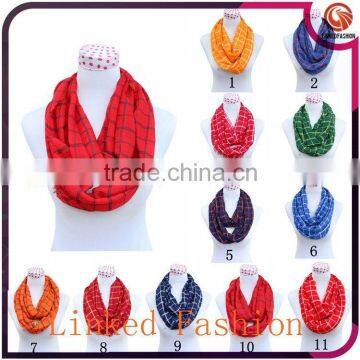 Red Plaid Scarf,11 Colors Women Fashion Tartan Scarf Viscose Voile Red Plaid Scarf photo-5