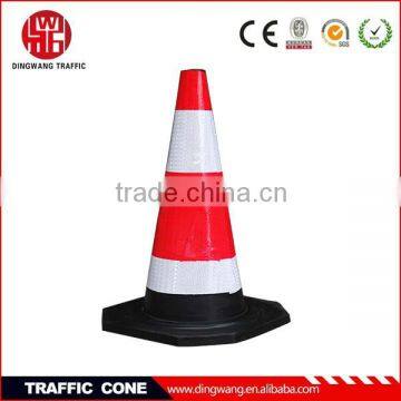 Black rubber traffic cone black base