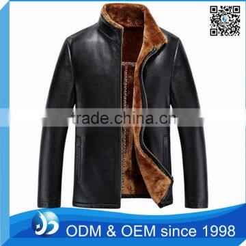 Man Leather Jacket with Fur Lining for Winter