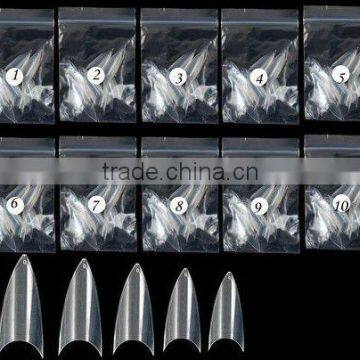 500PCS CLEAR SHARP FRENCH FALSE NAIL TIPS FULL NAIL