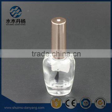 Flat Clear Cap With Brush Glass Nail Polish Bottle photo-2