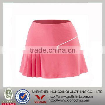 2013 Bright Red Color Women Custom Tennis Skirt Small Quantity