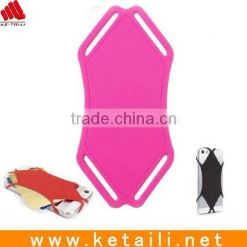 Elastic silicone credit card cover for mobile phone