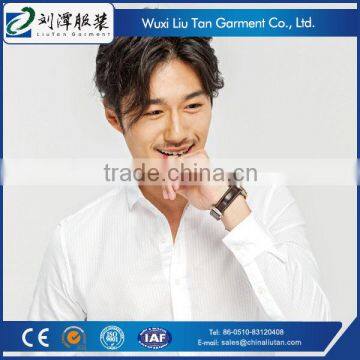 White Stripe Custom Cotton Dress Shirts Men Oem Factory photo-2