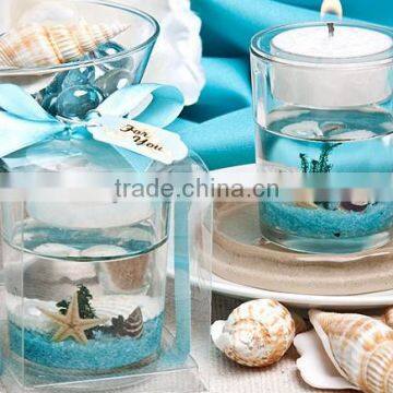 Creative ocean series clear water glass candle holder