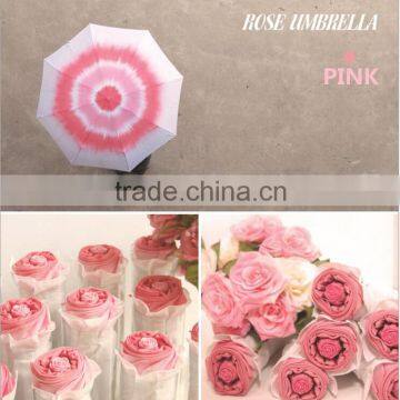 high quality gift folding pattern light umbrella girls sexy picture 3 fold rose umbrella