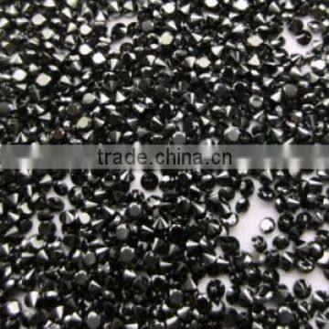 Natural round cut jet black loose diamond manufacturer india