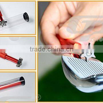 Golf Iron Red Golf Iron Wedge Club Groove Sharpener Cleaning Tools Cleaner U&V Square Grooves