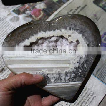 Natural Agate Geode Heart photo-2