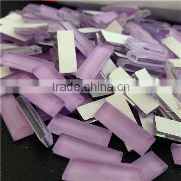 new style fancy honey violet color rectangle shape glass cut decorative stone for fashion shoes