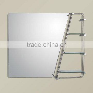 Plain Bathroom Silver Mirror with Glass Shelves MMB073