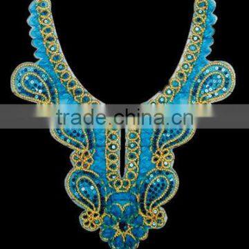 Classic Beaded and sequin applique for garment butterfly collar