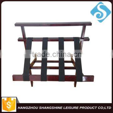 Hotel room wood folding luggage rack